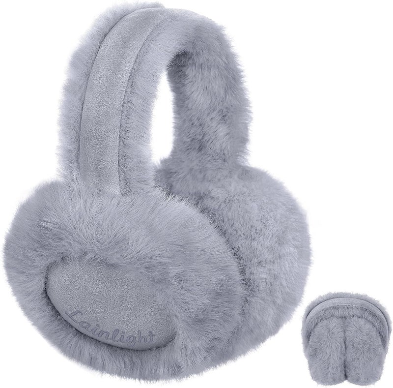 Lainlight Store Ear Muffs for Winter Women Faux Fur Warm Earmuffs Foldable Cute Fuzzy Ear Warmers - Image 1